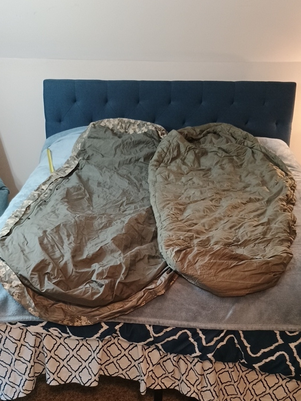 Olive Green Military-Style Sleeping Bags - 3 Piece